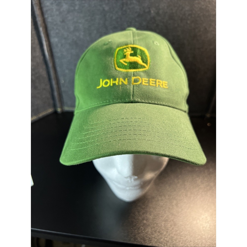 John Deere Hat Cap Strap Back Adult Green 100% Cotton Agriculture Farm Equipment